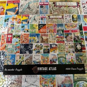 Re-marks Illustrated Vintage Atlas 1000 Piece Jigsaw Puzzle